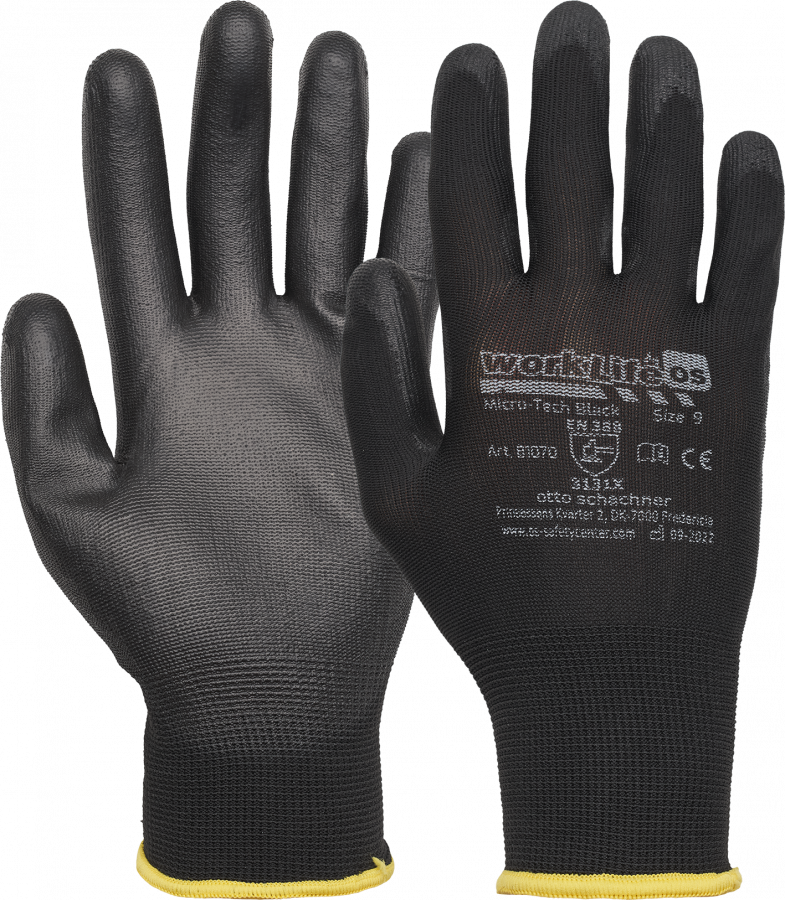 Gloves Micro-Tech, polyester, black 8 1