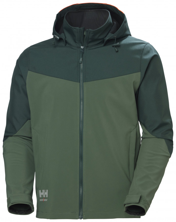 Softshell-takki Oxford, hupullinen, vihreä/tummanvihreä 2XL 1