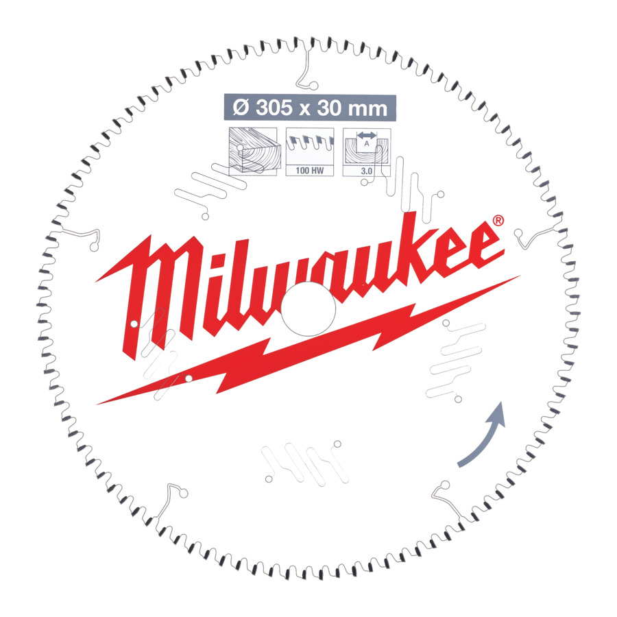 Saw blade for wood CSB P W 305x3.0/30mm Z100 ATB, Milwaukee