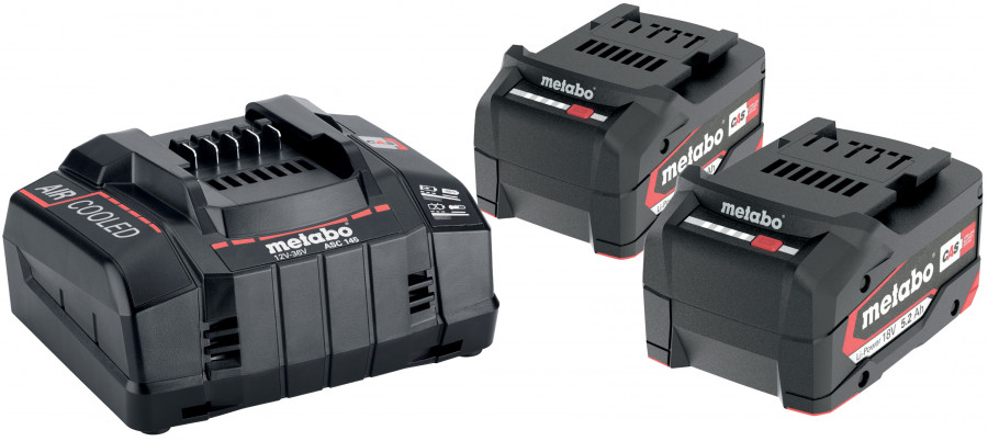 Set of batteries and charger: 2 x 5,2 Ah LiPOWER + quick charger ASC 145 1