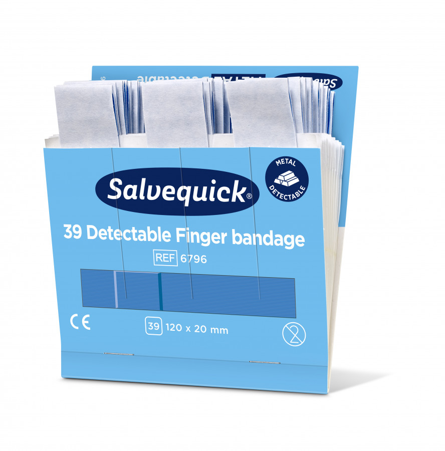 Blue Detectable Finger Bandage, 39 pcs/refill, Cederroth