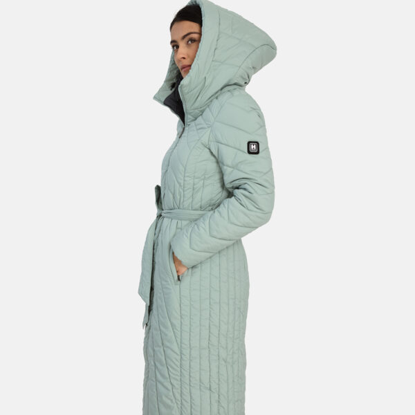 mint green winter coat