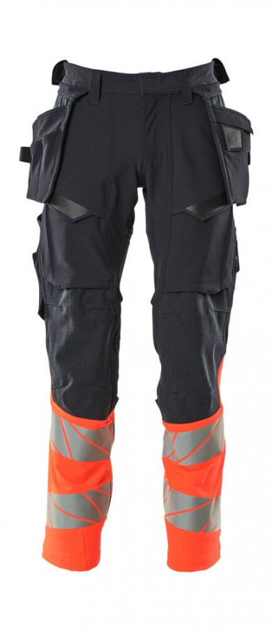 Trousers Accelerate 19131 hi-vis CL1 dark navy/red 76C56, Mascot