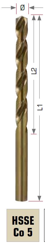 Metal drill bit DIN338 HSSE-Co5 Ø10,2mm 10pcs, Exact
