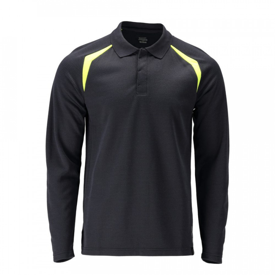 Welder/electrician polo shirt 21583 Multisafe, long sleeve black/yellow 4XL, Mascot