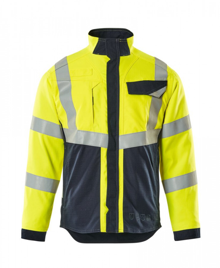 Biel HI-VIz multisafe work jacket, yellow/dark navy XL, Mascot