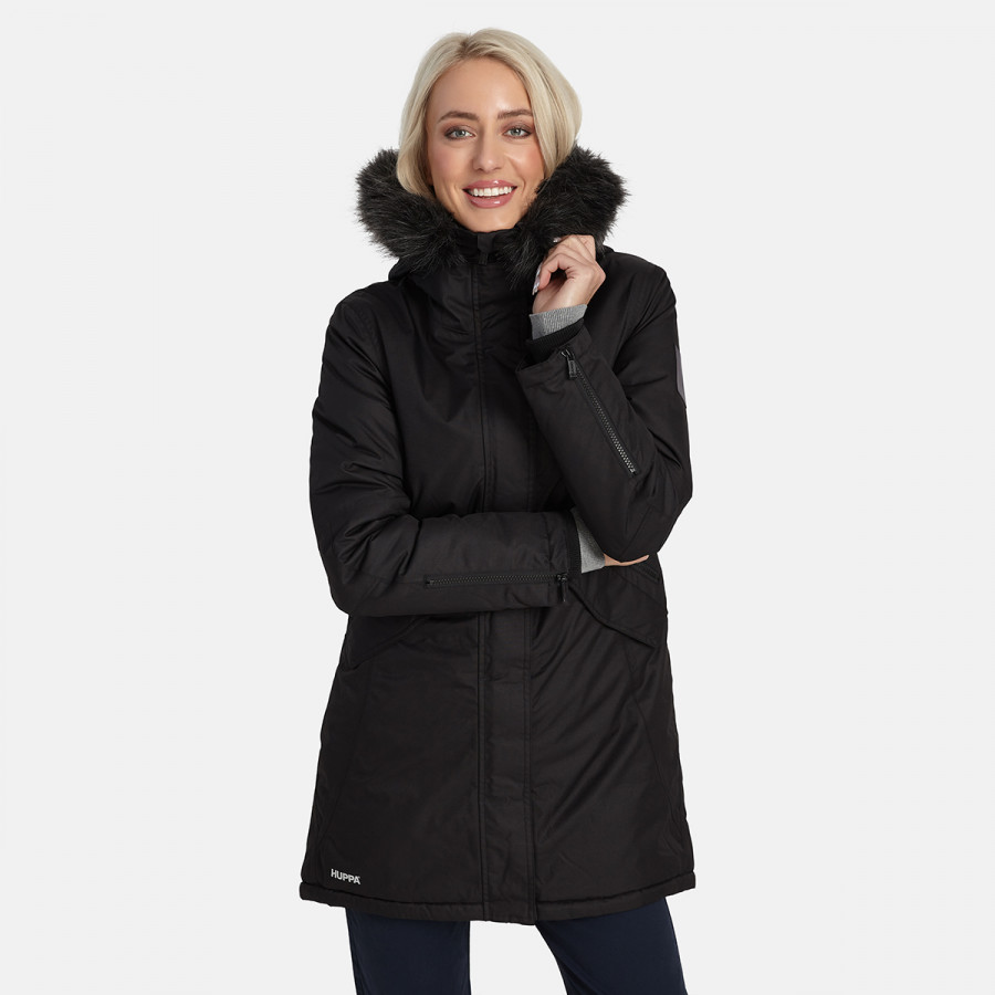 Winter jacket parka Vivian hooded, black M, Huppa
