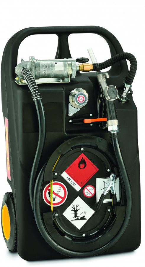 Mobil fuel tank 60l wheels, hand pump, Cemo