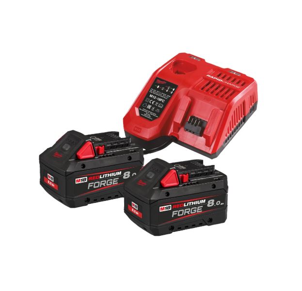 Batteryset of 2 piecesM18 FORGENRG-802 8,0Ah+charger, Milwaukee