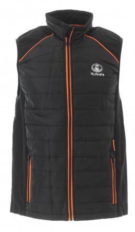 Bodywarmer, black/orange, unisex KUBOTA M, Kubota