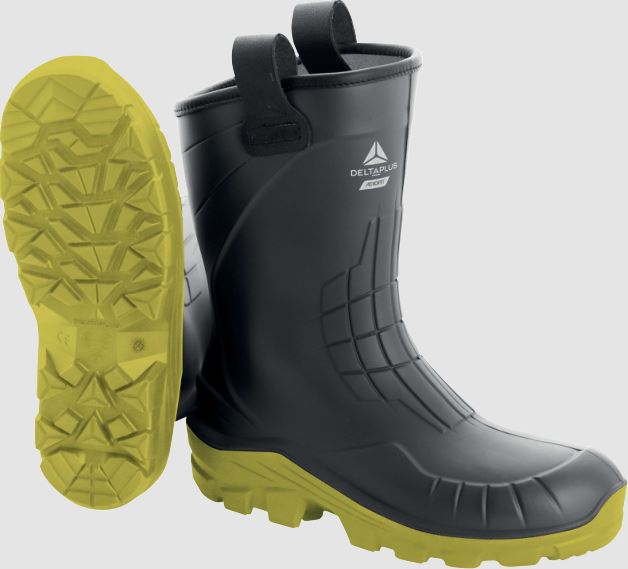 Rubber safety boots Aerotech low S5 CI FO SR, grey/yellow 38, Delta Plus