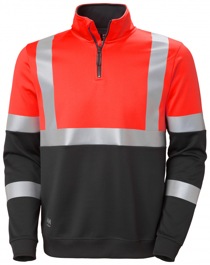 Sweater Addvis, Hi-Vis, CL1, halfzip, red XL, Helly Hansen Workwear