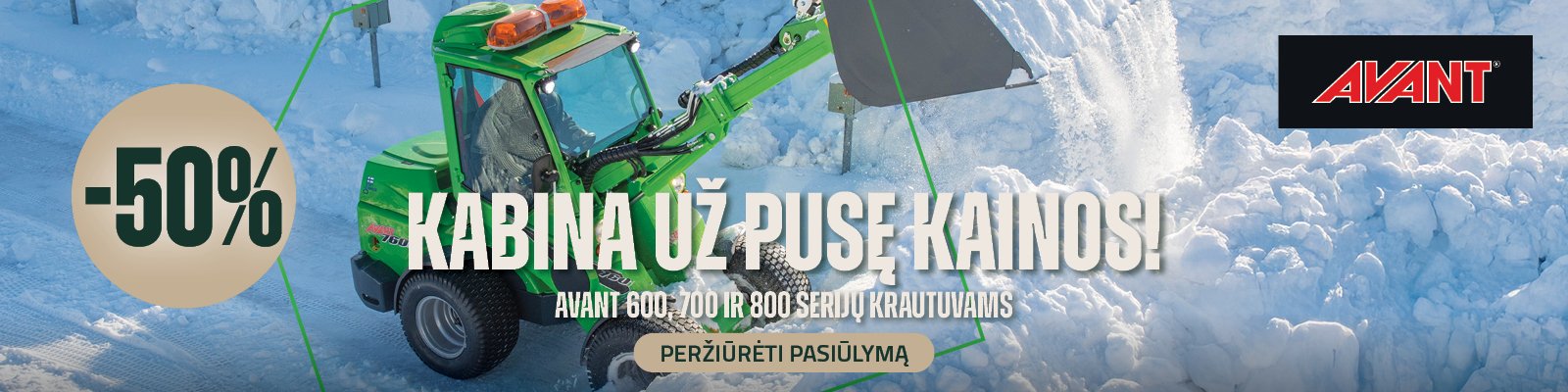 Avant kabinoms 50 nuolaida kabinoms titulinis