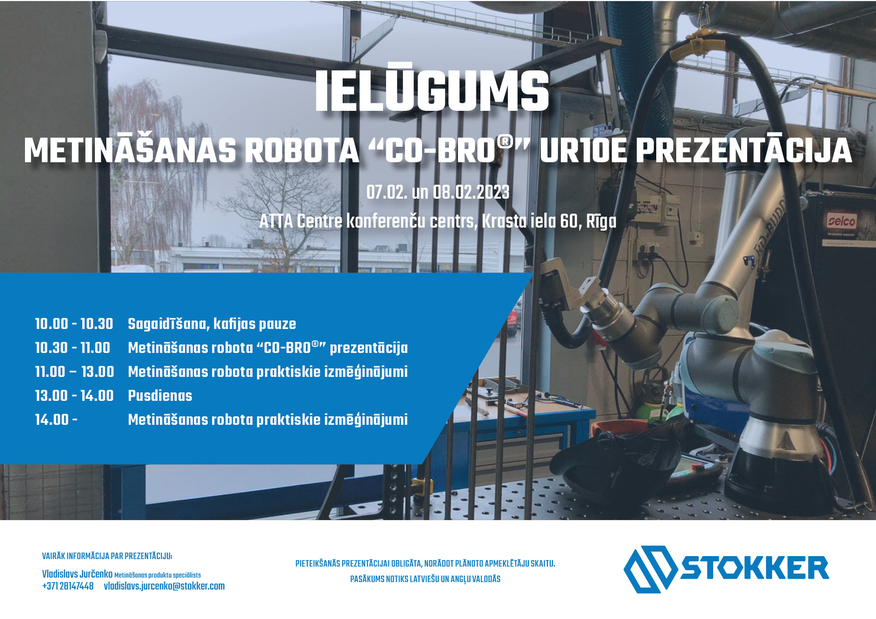 Aicinām uz metināšanas robota “CO-BRO®” UR10e prezentāciju 07.02. un 08.02.2023