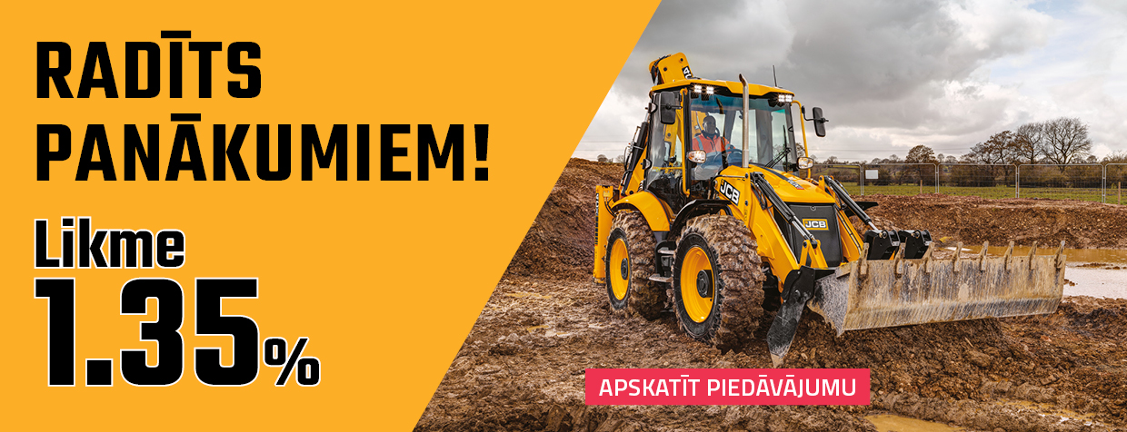 JCB universālajiem iekrāvējiem likme 1.35%