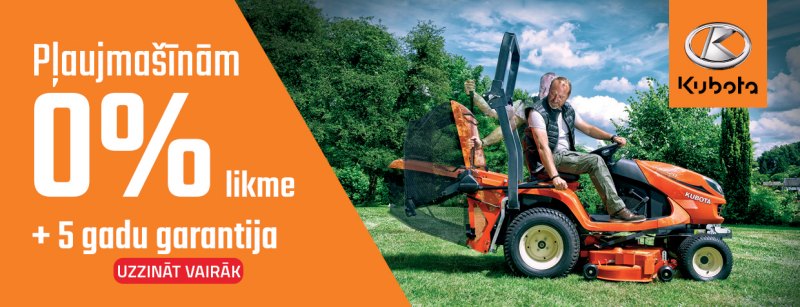 Kubota pļaujmašīnām likme 0%