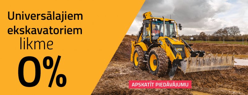 JCB universālajiem iekrāvējiem likme 0%