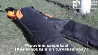 Kas saepüksid kaitsevad ka päriselt jalga mootorsae keti eest?